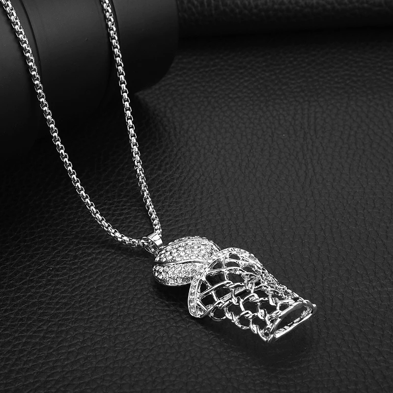 Ожерелье с подвеской в виде баскетбольной шкатулки для мужчин металлическая