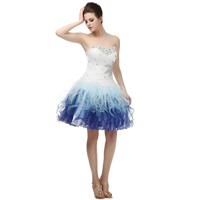 Vestido de festa в наличии контраст Цвет органза короткие коктейльные платья 2021 curto