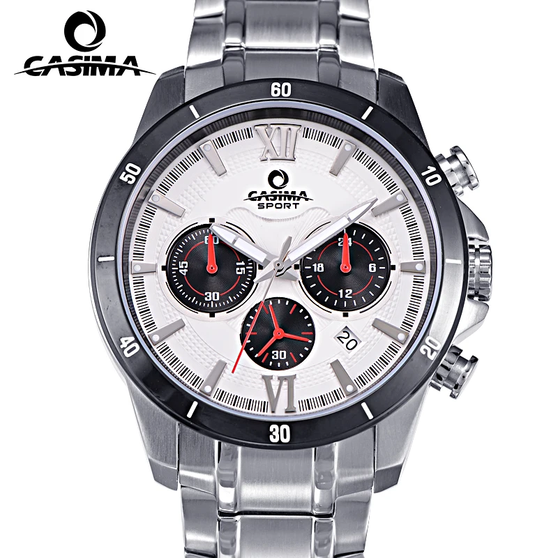 2018 New Multifunction Three Eyes Sport Casual Mens Watch Chronograph Date Waterproof Stainless Steel Clock 8301 | Наручные часы