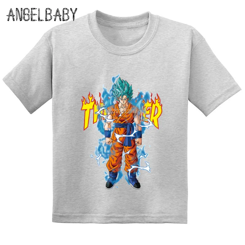 Новая Забавная детская футболка с изображением аниме Жемчуг дракона Z Saiyan Goku