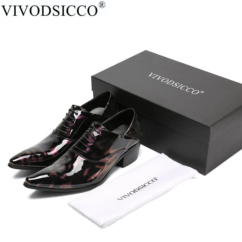 

VIVODSICCO New High Quality Classic Handmade Men's Genuine Leather Dress Shoes Handmade Men's Business Suit Office Wedding Shoe