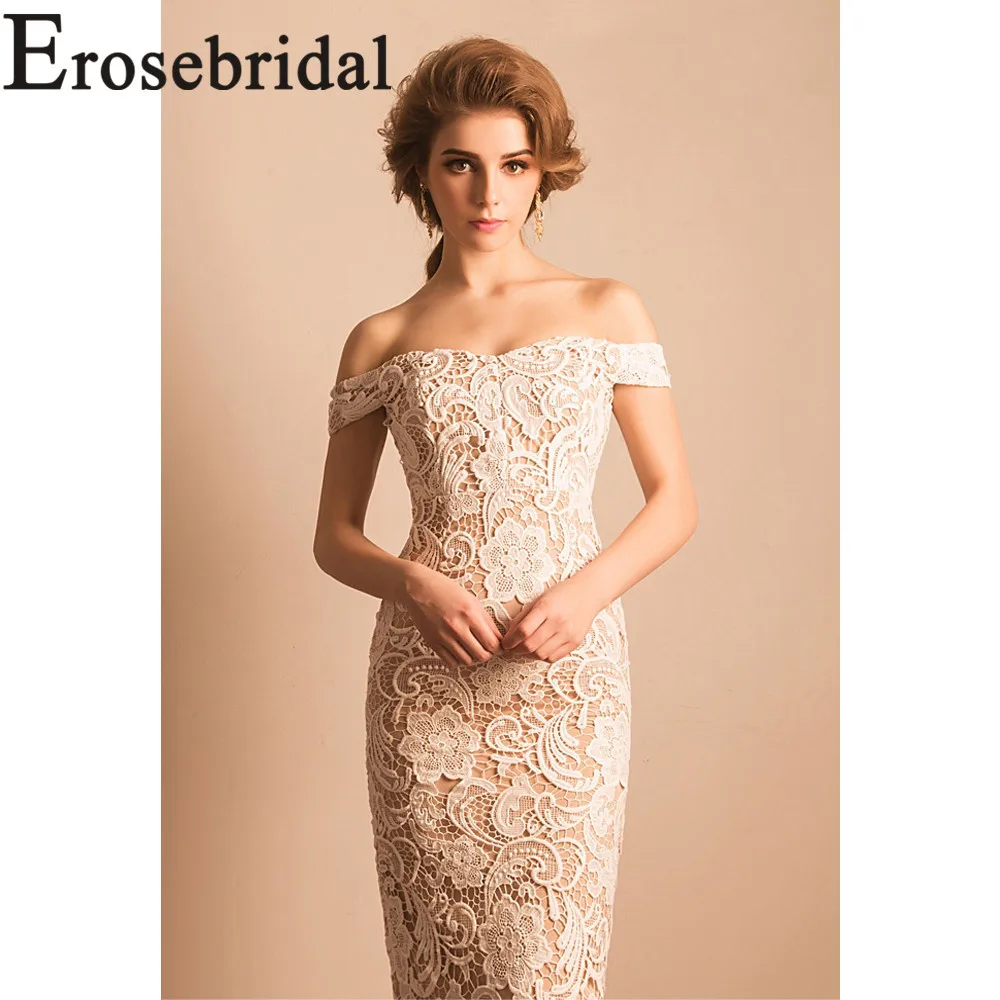 Женское кружевное платье Erosrbridal длиной до колена с молнией на спине 2019|Платья