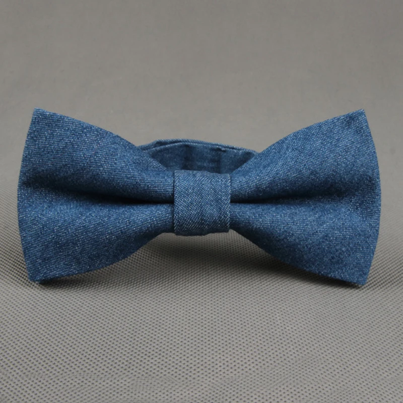 Модный галстук бабочка однотонный/цветочный мужской джинсовый для мужчин