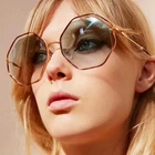 Солнцезащитные очки JackJad женские, Модные Винтажные брендовые дизайнерские солнечные очки в металлической восьмиугольной оправе с градиентом, 9105