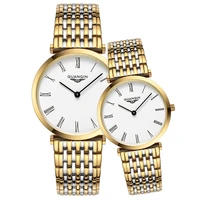 guanqin fashion couple watch set roman mens women wristwatch quartz watch man women clock ladies wrist watch lovers watch