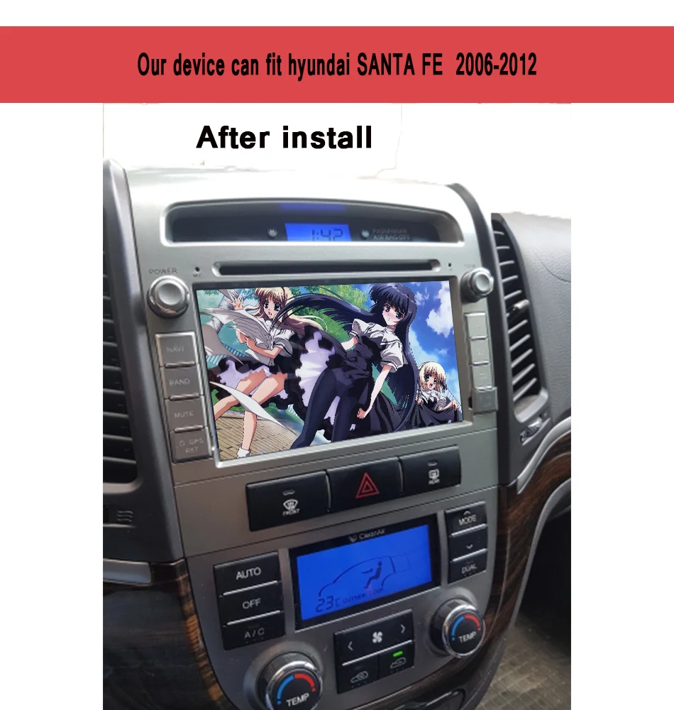 1024*600 HD 4G ram Android 9,0 автомобильный DVD мультимедийный плеер для HYUNDAI SANTA FE 2006-2012 gps+ радио стерео головное устройство магнитофон