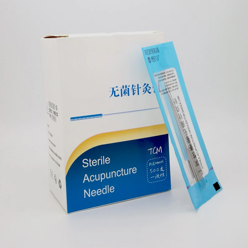 500 pcs 0.16/18/25/30/35/40mm  disposable sterile acupuncture needle flat handle massage needle