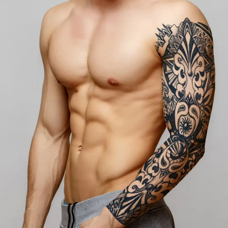 1 лист большая полная рука Временные татуировки стикер водонепроницаемый Череп