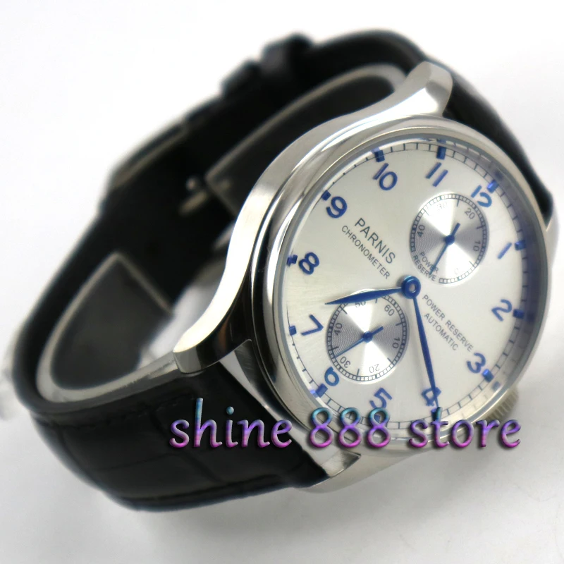 Мужские часы Parnis ST2542 с белым циферблатом 43 мм|watch men|watch men watchwatch watch |