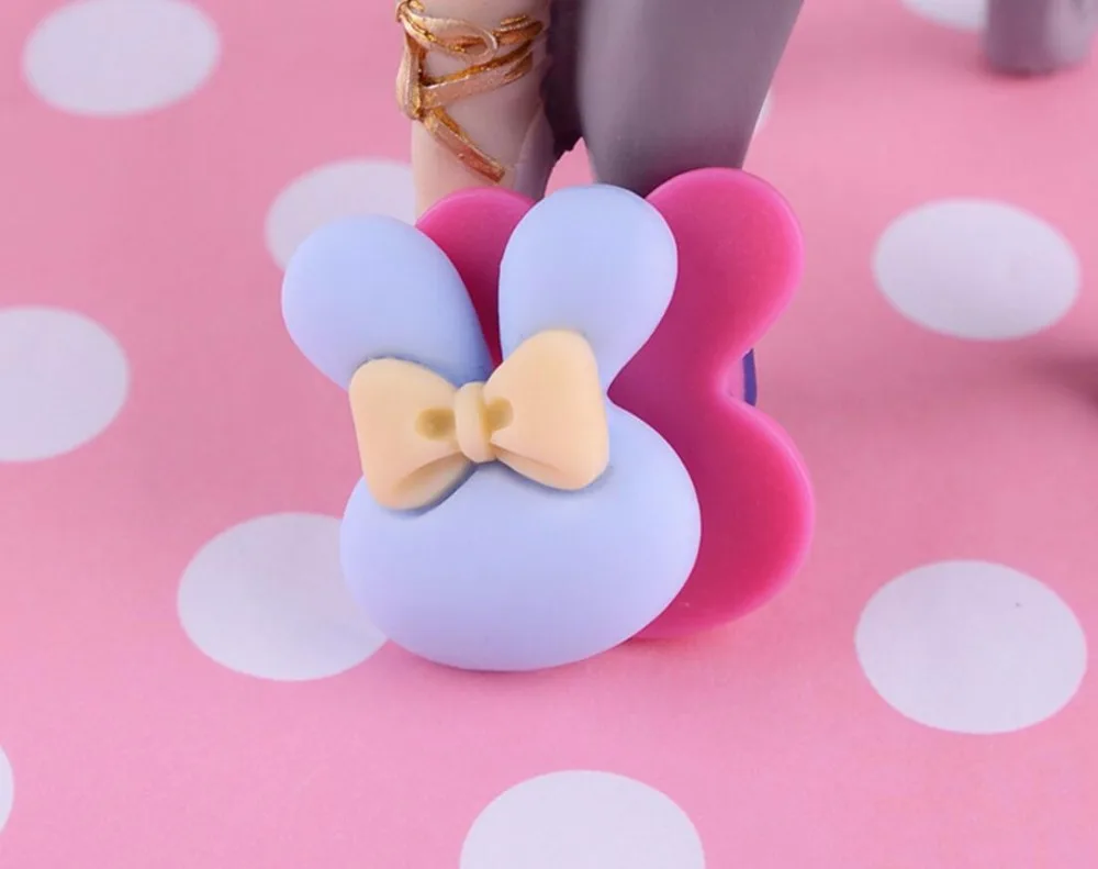 100 шт. полимерные матовые бусины с бантом и кроличьими ушками фигурки миниатюры
