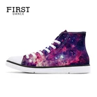 Туфли женские холщовые для первый танца, Классическая Вулканизированная подошва, с принтом звезд, Повседневная модная обувь, плоская подошва, фиолетовые