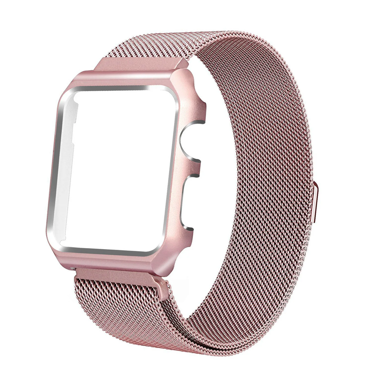 Pink Gold Yolovie Металлическая петля Starp для Apple Watch 5 4 Band 44 мм 40 мм, металлический защитный чехол для iWatch 3 2 1 42 мм 38 мм браслет наручный ремень - Цвет ремешка: Pink Gold