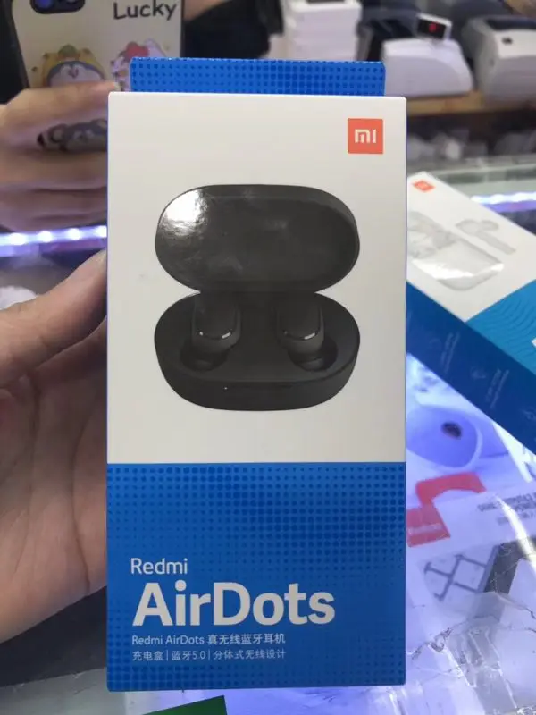 Самые дешевые Xiaomi Redmi AirDots True Беспроводные Bluetooth 5,0 наушники DSP шумоподавление гарнитура с микрофоном наушники TWSEJ04LS