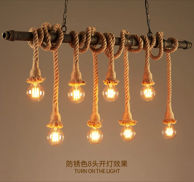 Винтажный подвесной ретро светильник в виде водопроводной трубы освещение стиле