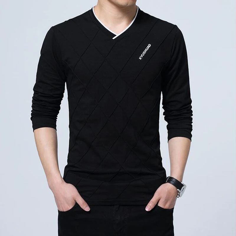 Футболка мужская приталенная с длинным рукавом стильная люксовая Повседневная