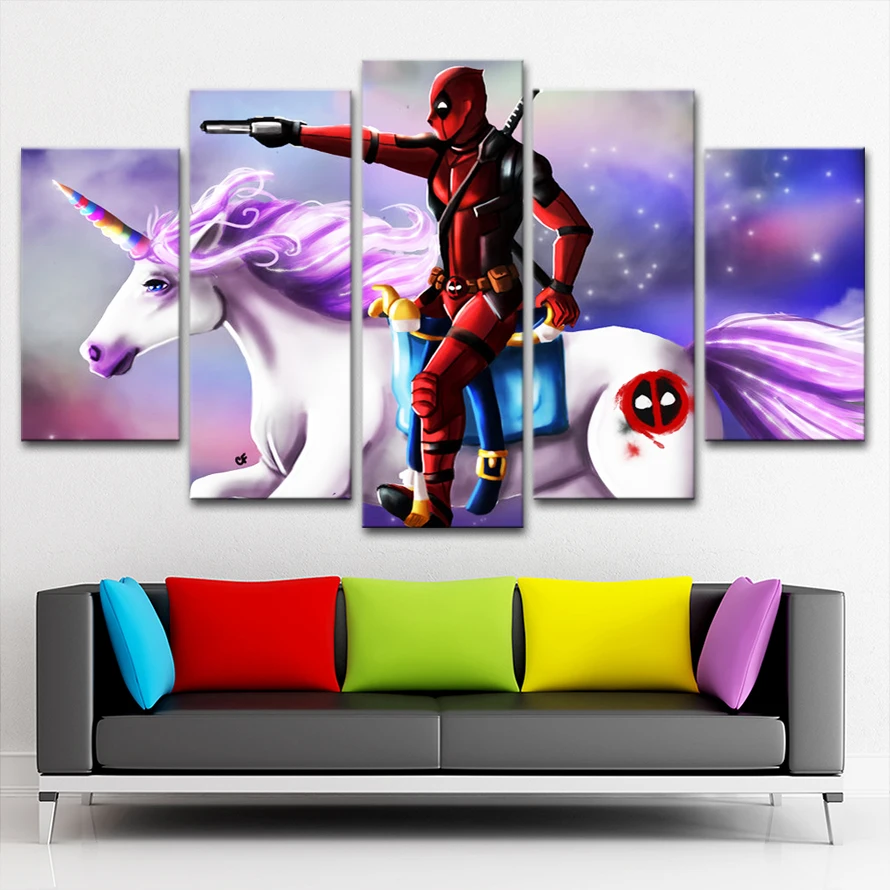 5 шт. персонаж из фильма Дэдпул и постер с единорогом современное настенное