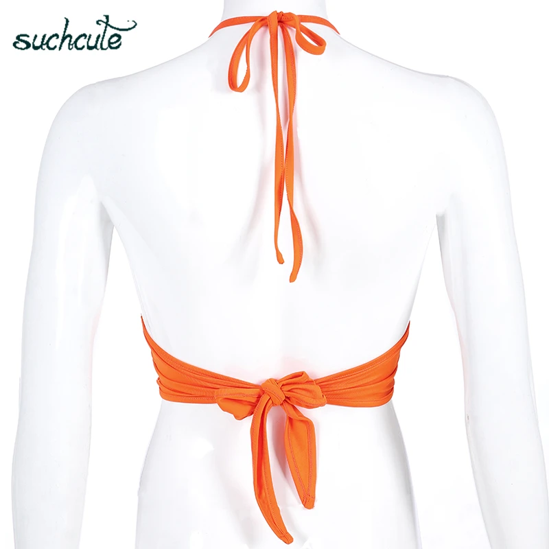 SUCHCUTE женский короткий топ Dollskill Лето Холтер топик Спагетти ремень Харадзюку Топ для женщин темы рейв фестиваль
