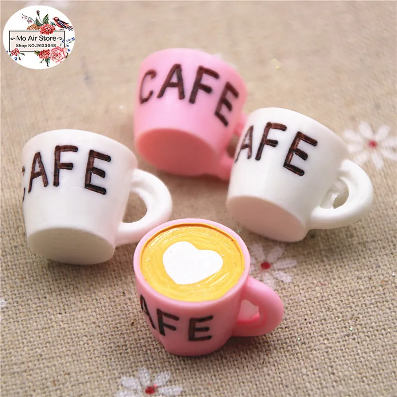 5PCS 3D cappuccino cup Resin Cabochon miniature craft Art Supply Decoration Charm Craft | Дом и сад