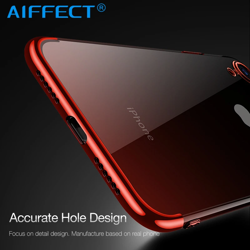 AIFFECT Gradient Plating Case for iPhone Xr XS Max Cover Transparent Silicone Luxury Aurora Soft TPU Phone |