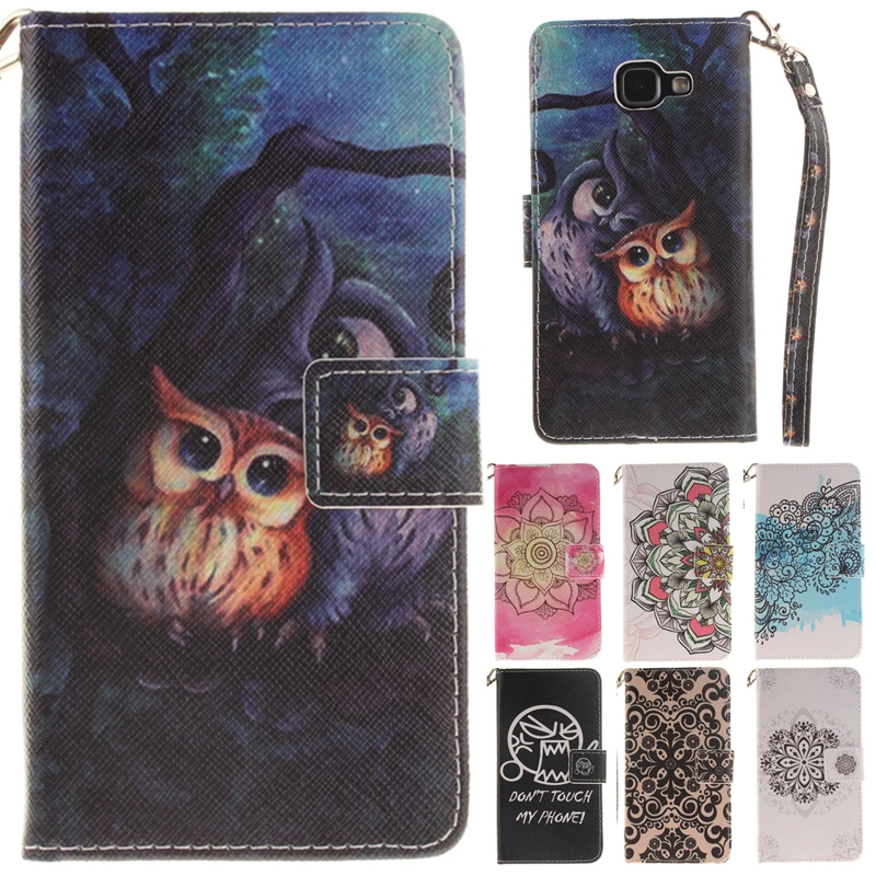 

Cute Cartoon Owl Flower Panda Leather Wallet Flip Funda Case For Samsung Galaxy A3 A5 2016 A310 A310F A510 A510F Back Cover Capa