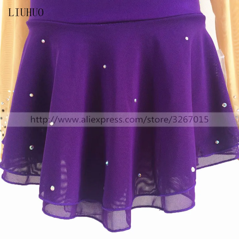 LIUHUO Women's Girls Costume Performance Rhythmic Gymnastics Ballet Competition Leotard Ice Figure Skating Dress Purple Teens |