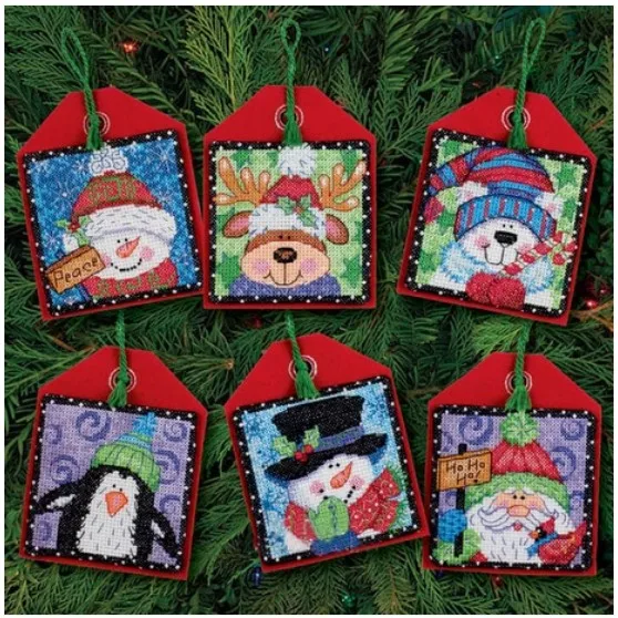 

Oneroom, высококачественный милый Набор для вышивки крестиком, рождественские украшения, украшения, снеговик, Санта, олень, тусклый 8842 70-884