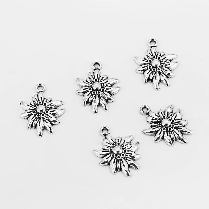 30 шт Edelweiss цветок Очаровательные Подвески для бус изготовления ювелирных изделий