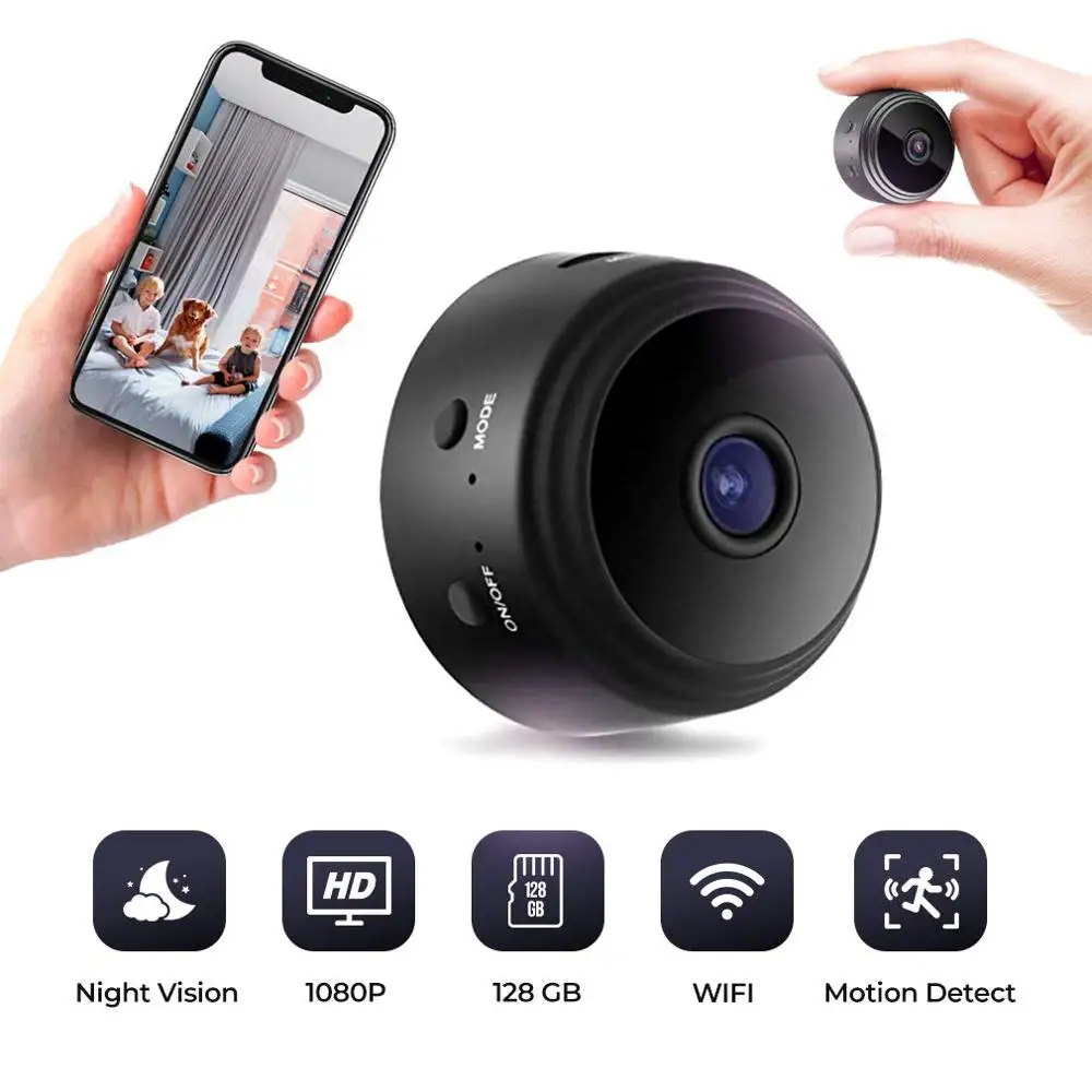 Wi Fi камера 1080P Беспроводная портативная безопасности магнитная маленькая