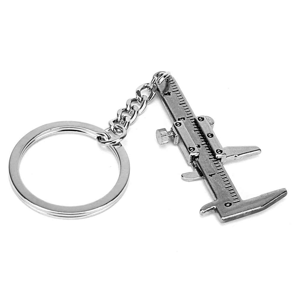 

1PCS Mini Metal Vernier Caliper Gauge Micrometer 50MM Zinc Alloy Key Chains Ruler Accurate Measurement Tools Key Rings Office