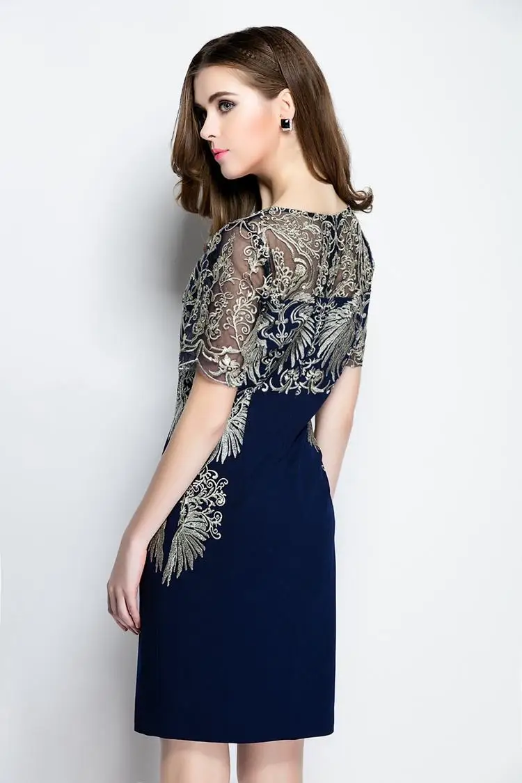 ElaCentelha Brand Dress Summer Women High Quality Embroidery Patchwork Hollow Out Casual Short Sleeve Slim Women's Dresses | Женская