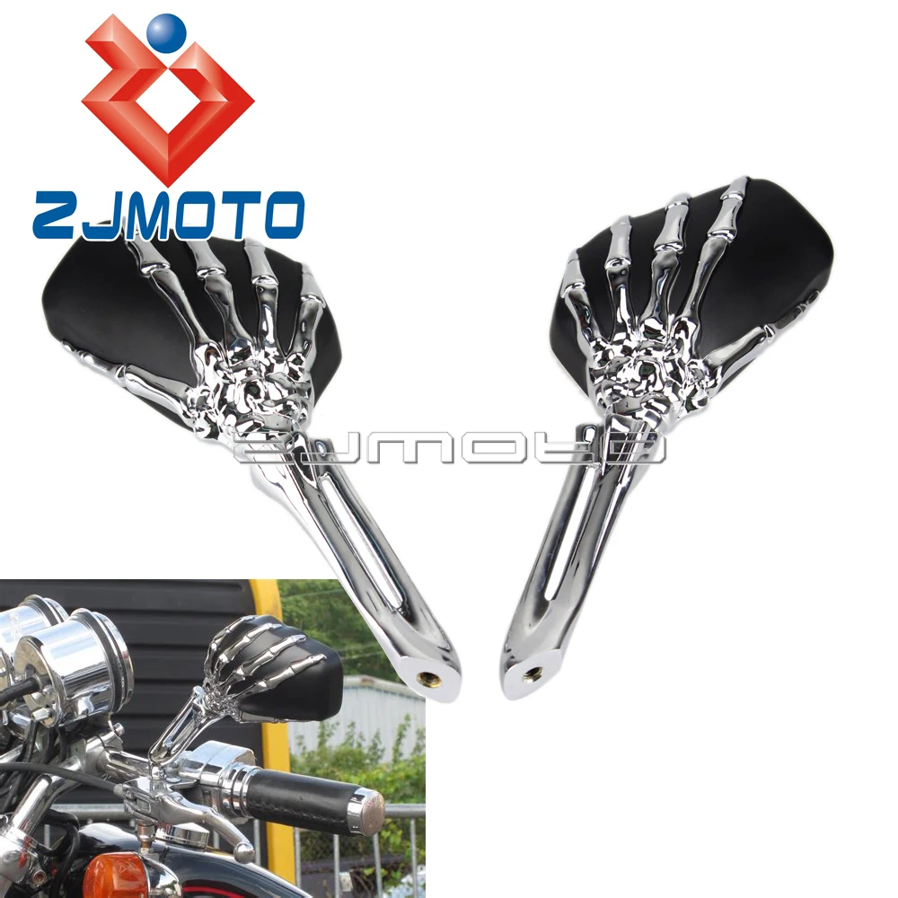 Мотоциклетное боковое зеркало заднего вида с черепом для Softail Sportster Touring Shadow Intruder