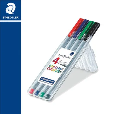 4 colors STAEDTLER волокна пера, файнлайнер, 4/6/10/20 Цвета гелевая ручка 0,3 мм многофункциональные чернила гелевая ручка набросок рисунок иглы пера Papelaria - Цвет: 4 colors