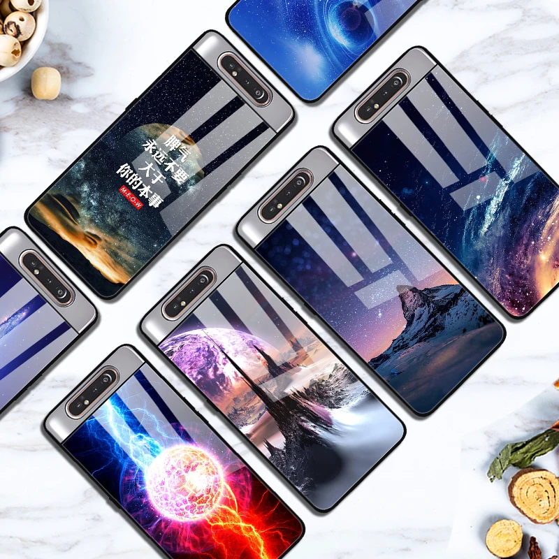 Для samsung Galaxy A80 чехол из закаленного стекла жесткая задняя крышка для samsung Galaxy A80 A90 SM-A805F SM A805F чехол для телефона A 80 6,7''