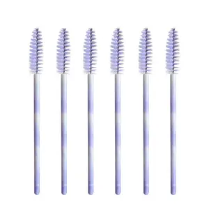 100 шт., кисточки для бровей светло-фиолетового цвета