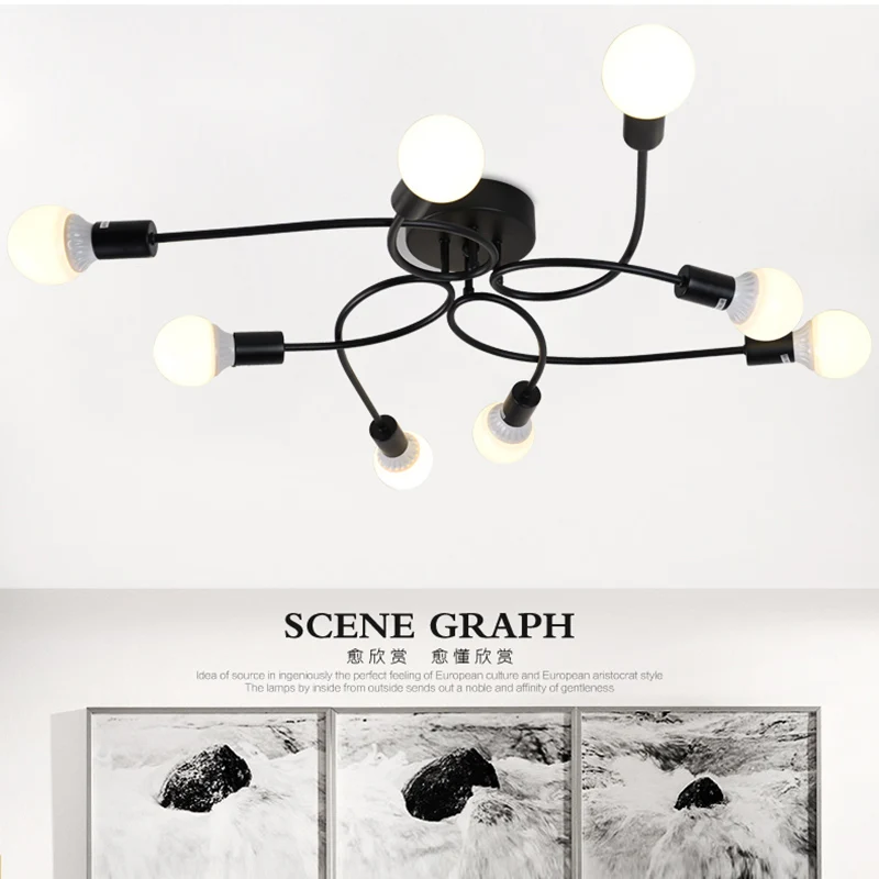 Открытый Потолочные светильники Ретро светодиодные лампы кухни для гостиной