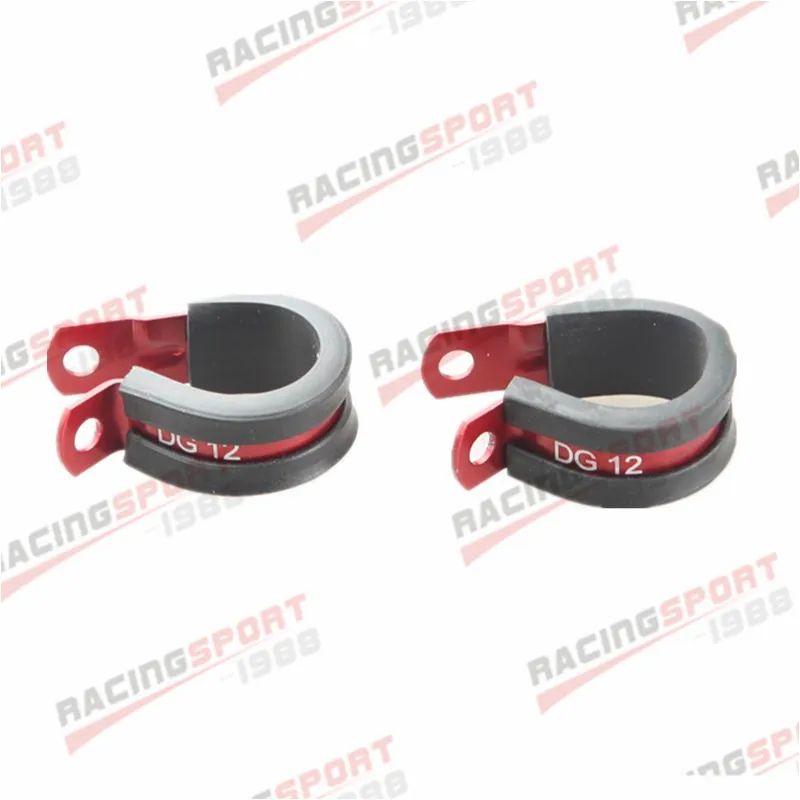 

2PCS Aluminum Rubber Cushioned Clamp ID 6.4mm AN4 Vacuum Hose Red