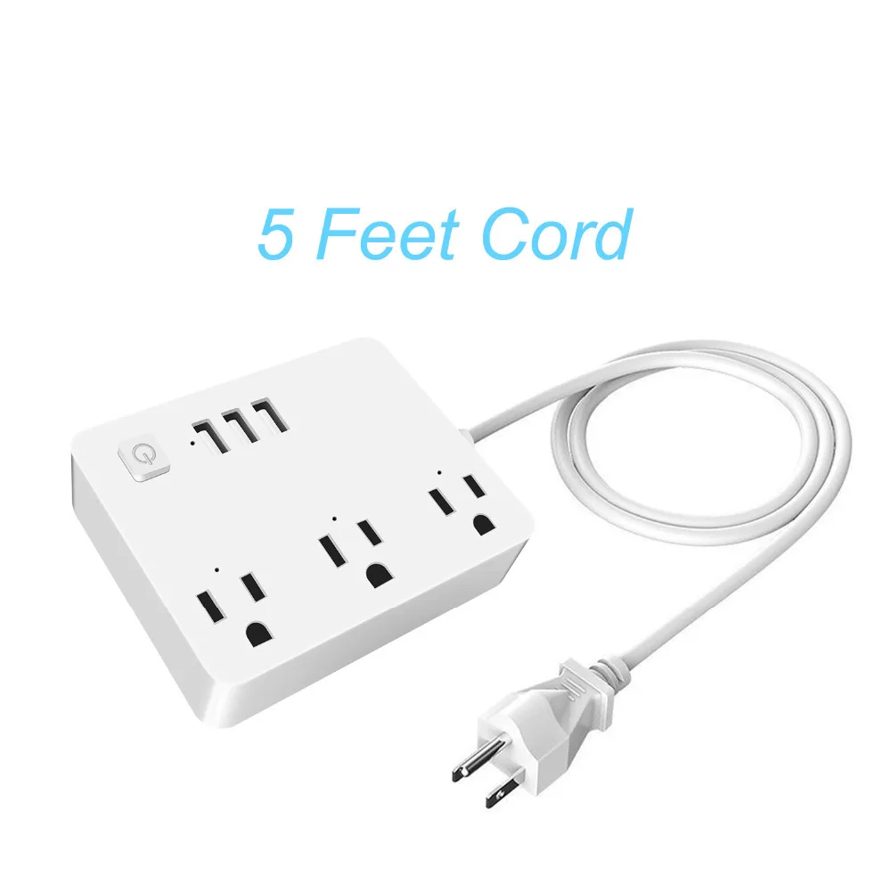 Умный удлинитель с Wi Fi сетевой фильтр разными розетками 3 USB порта Голосовое