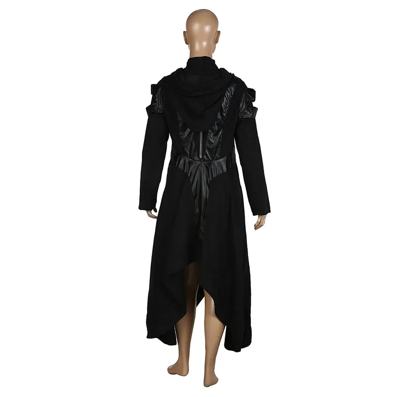 Женский облегающий Тренч с поясом Черный Теплый в стиле панк и готика винтажная