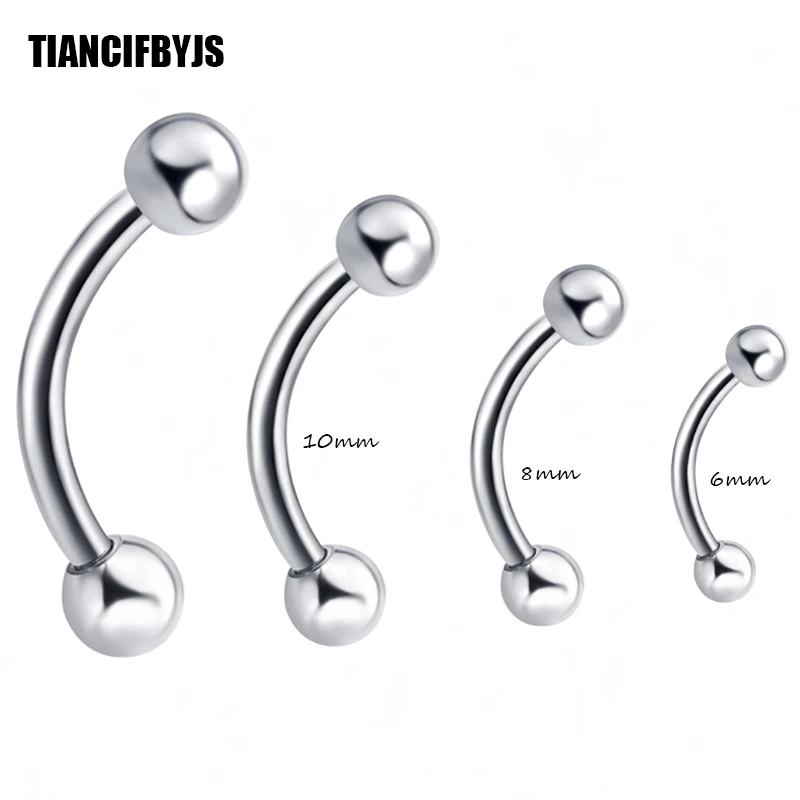 TIANCIFBYJS изогнутая штанга банановые шарики для бровей сосков козелка 6/8/10 мм 100 шт.