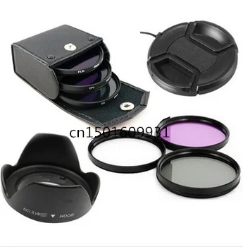 

6 in 1 58mm UV+CPL+FLD Lens Filter for D90 D7000 650D 600D 550D 1100D 18-55 + Flower Lens Hood + lens cap