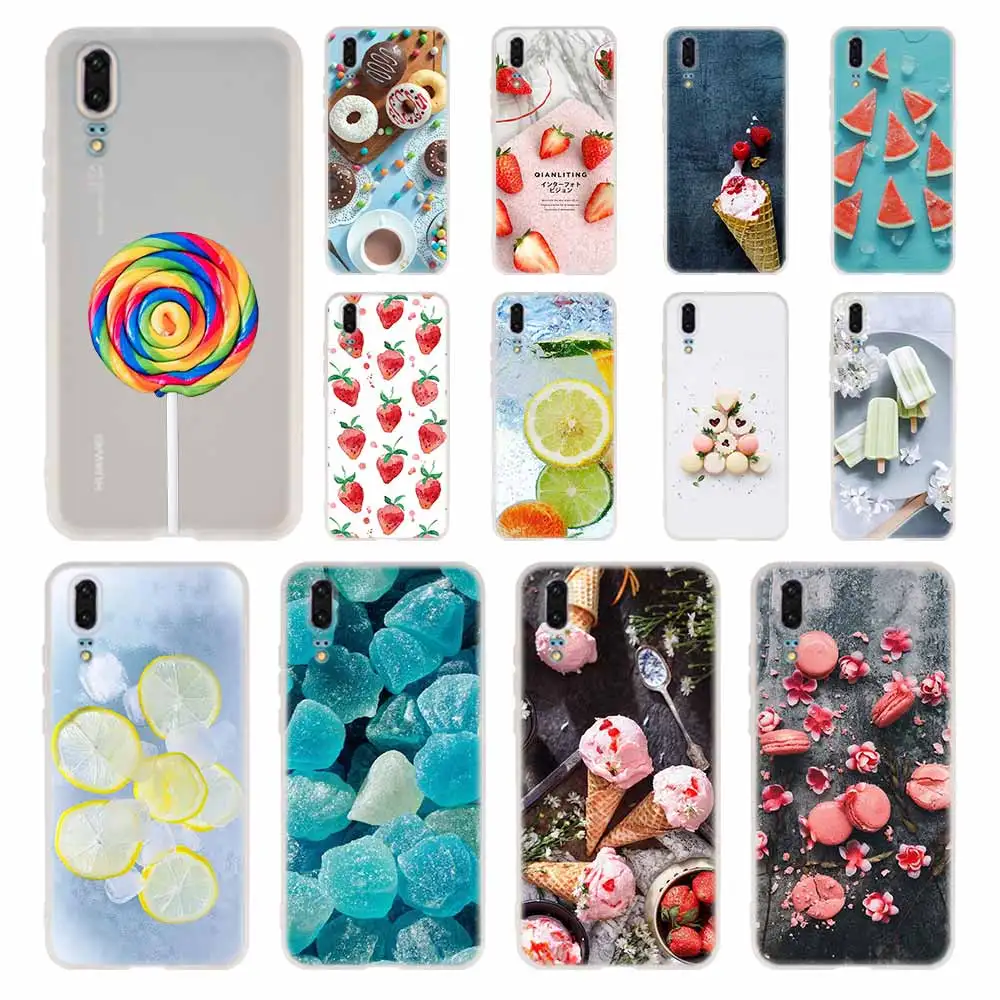 Чехол для телефона с фруктами сахаром ледяной клубникой Huawei P40 P9 P10 P20 P30 Lite чехлы Pro