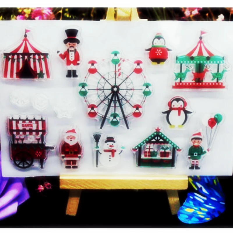 

SCS53 Christmas Silicone Clear Stamps for Scrapbooking DIY Album Cards Decoration Embossing Folder Craft Rubber Stamp Tools New