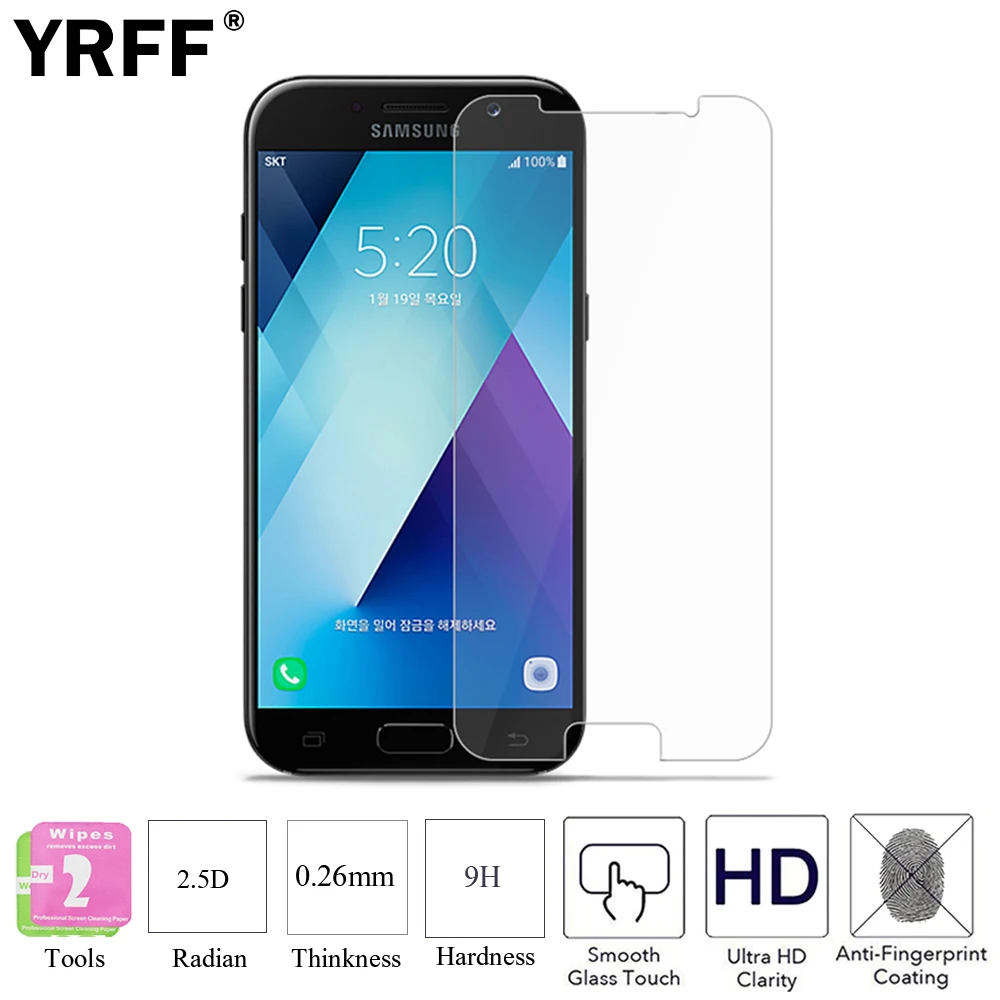 

Защитное стекло, закаленное стекло 9H для Samsung Galaxy A3 A320 A5 A520 A7 A720 2017, 2 шт.