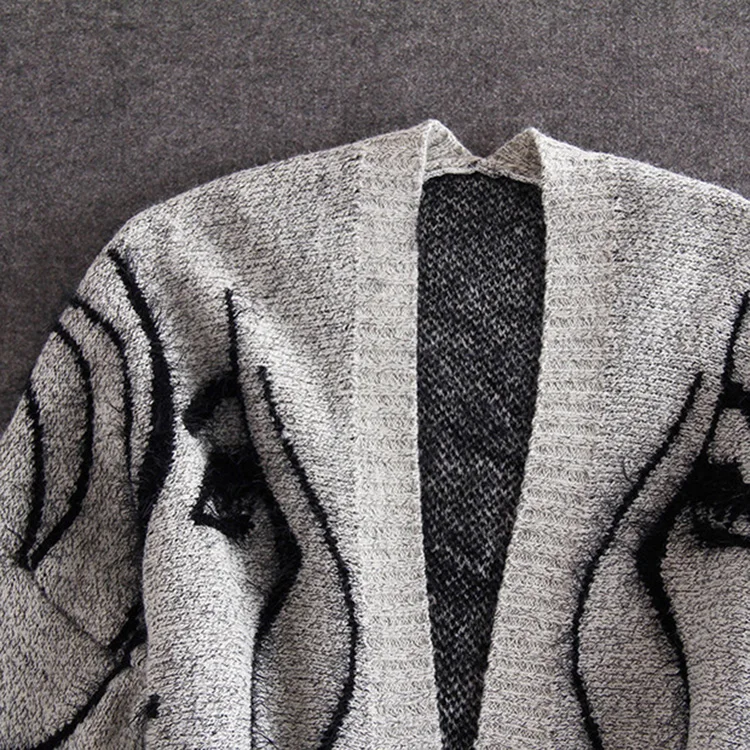 Женские весенние и осенние шерстяные вязаные свитера, пальто, длинные кардиганы