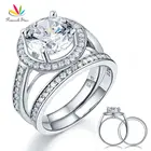Роскошное однотонное серебряное кольцо обещания невесты с павлиньими звездами, обручальное кольцо Halo 3,5 Ct CFR8240