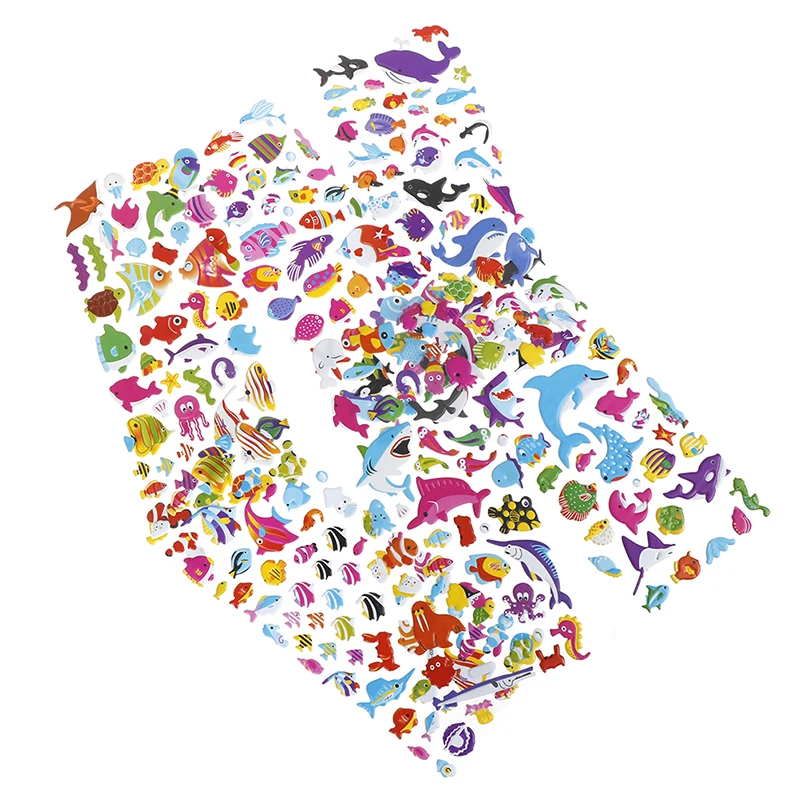 1 PC 3D Cartoon Fish Wall Kids Toys Bubble Stickers Teacher baby Gift Reward PVC Sticker Birthday gift | Игрушки и хобби