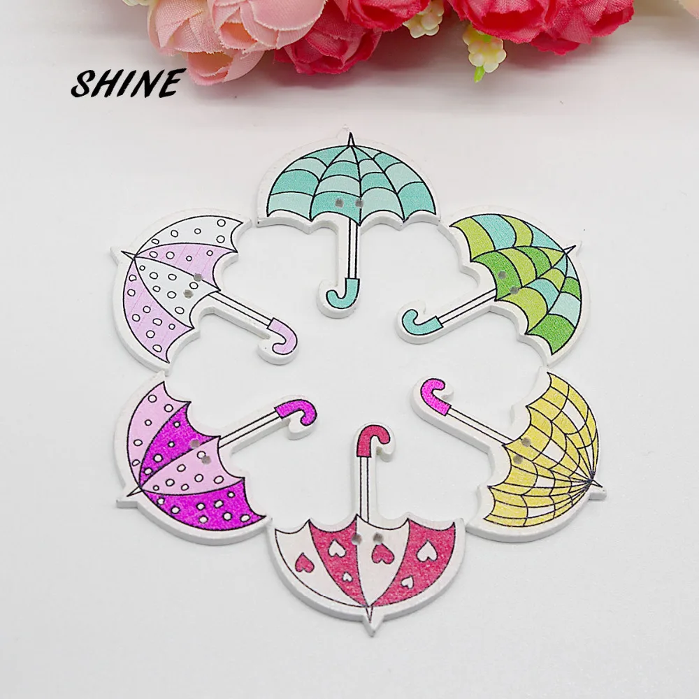 Блестящее дерево Швейные Кнопки зонтик для скрапбукинга красочные разные на два