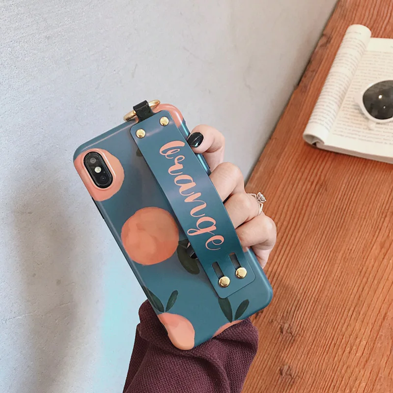 style Ретро картина оранжевый чехол для телефона для iphone 11 Pro Max 8 7 6S 6 plus X Xr XS Max задняя крышка модный ремешок чехол s подставка Capa - Цвет: style