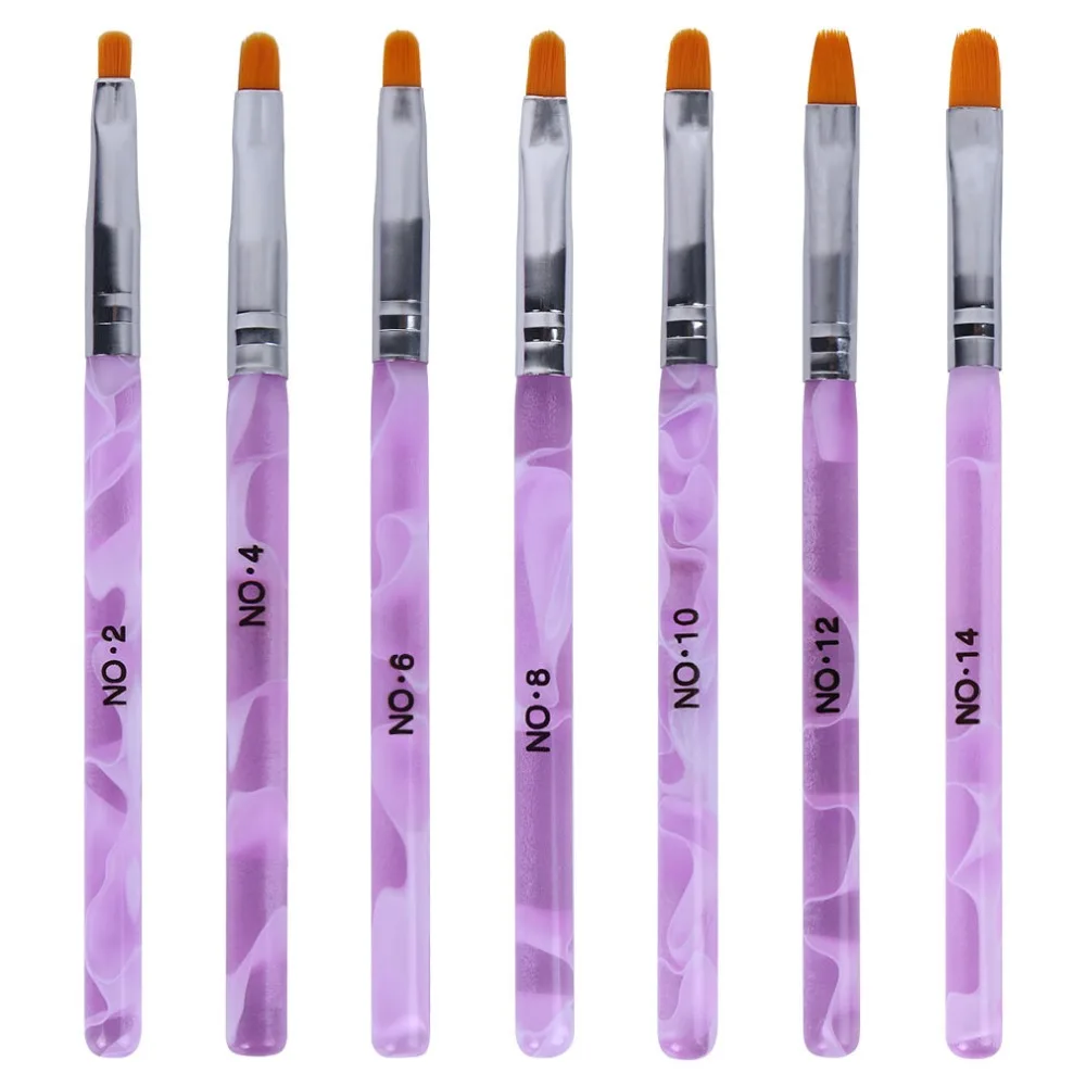 Beau Gel 7 шт./компл. УФ гель Акриловая кисть для дизайна ногтей ручка рисования набор