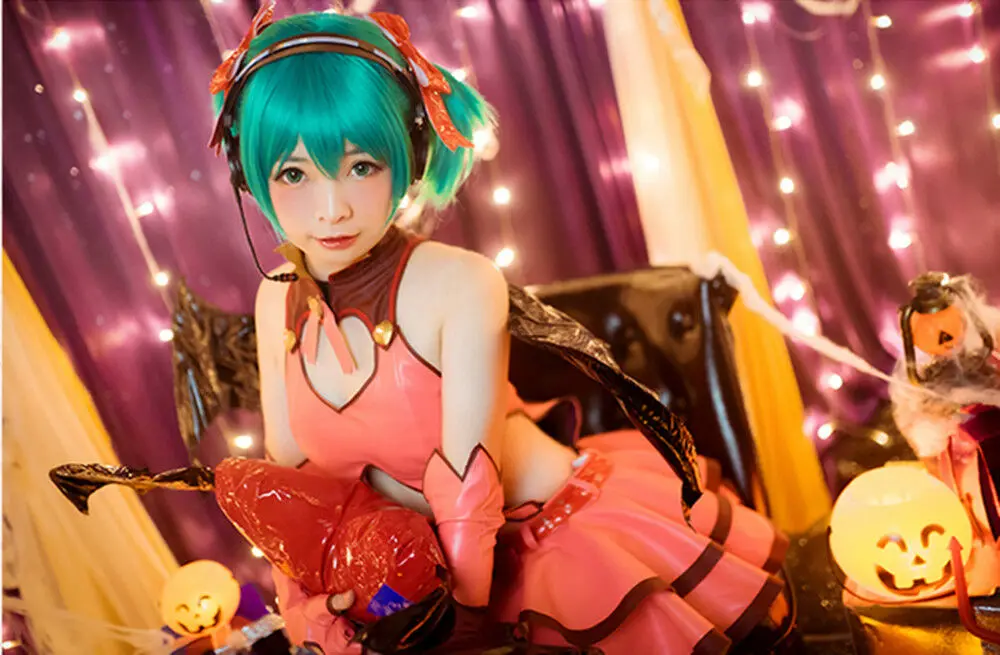 Горячая игра Вокалоид Хацунэ Мику сердце Охотник Труба Топы платье униформа